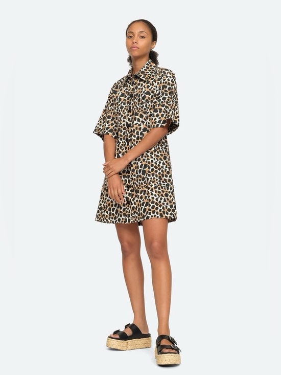Sea New York Dresses & Skirts - NWT SEA New York Apollo Shirt Dress Natural Leopard Print Women’s Size 2